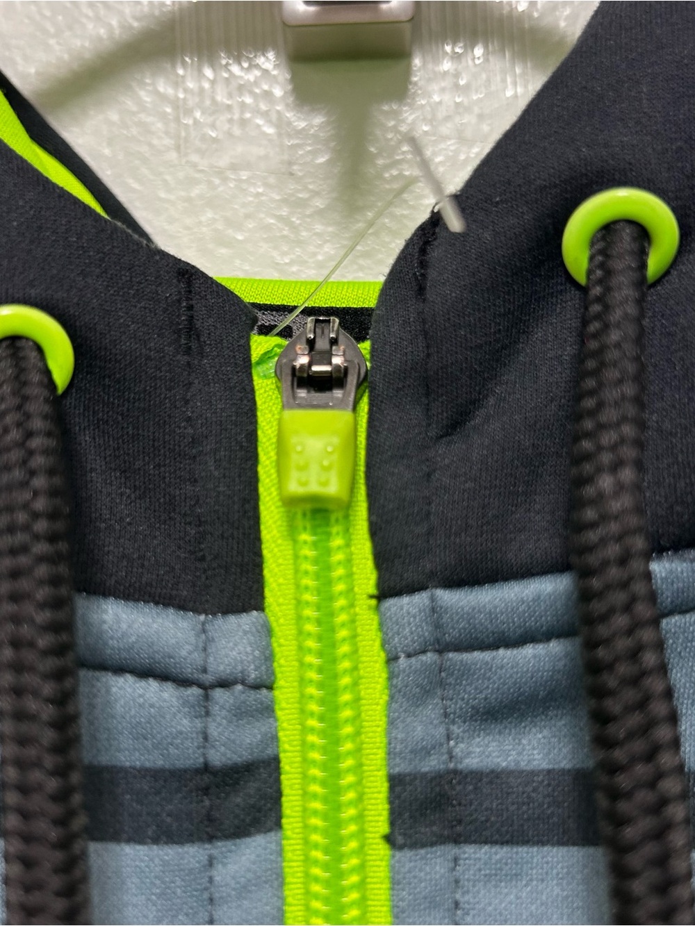 Under Armour Black & Gray Striped Full-Zip Hoodie with Neon Green Trim - Picture 4 of 7